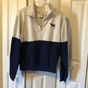 PINK Navy Blue and White Qr. Zip